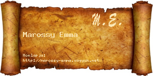 Marossy Emma névjegykártya