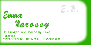 emma marossy business card